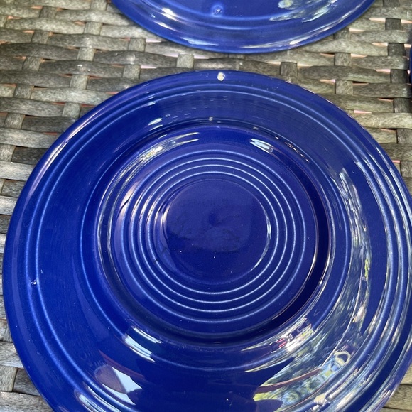 3 Vintage Fiestaware Fiesta Original Cobalt Blue Saucers Tea Coffee Dessert 6” - Picture 3 of 4